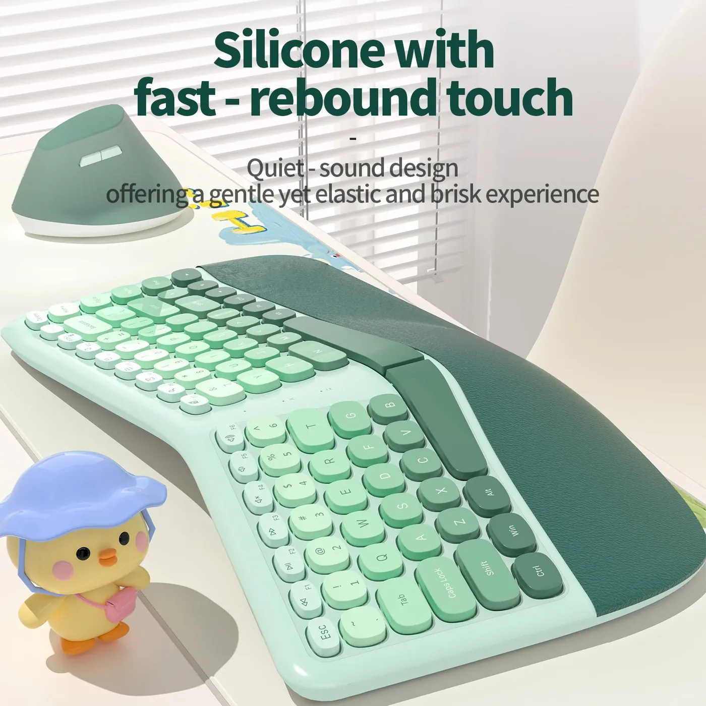 BOMI 2.4G Wireless Keyboard Mouse Combo (Ergonomic)